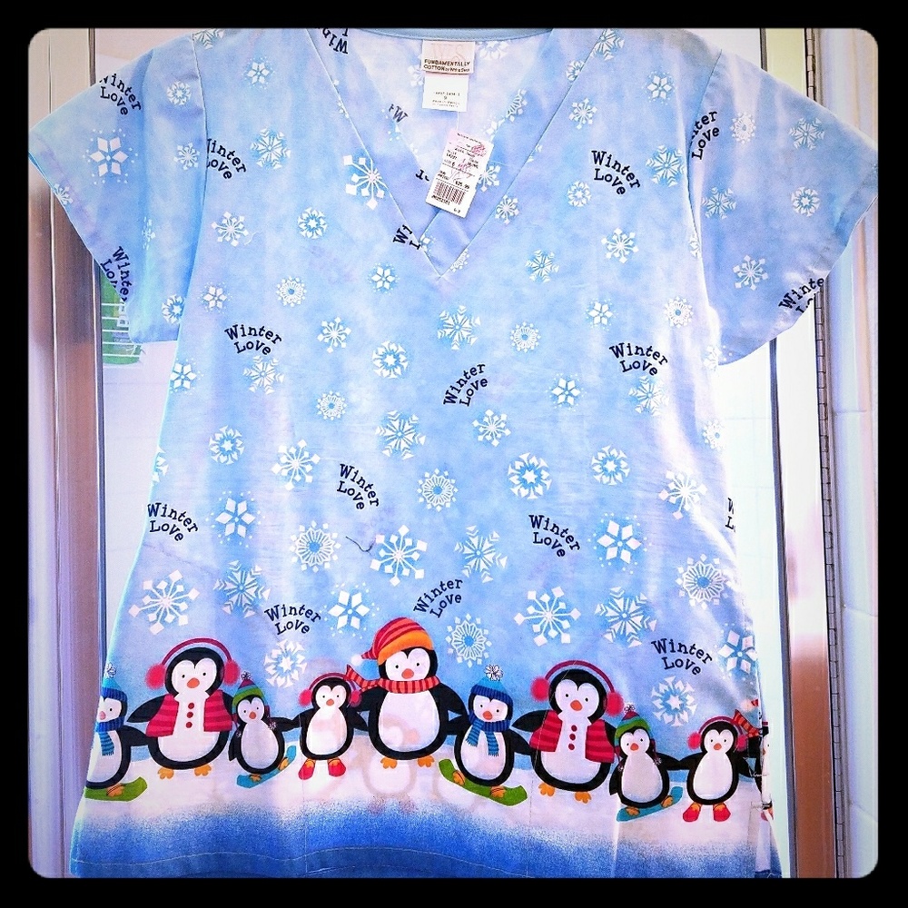 Penguin scrub top